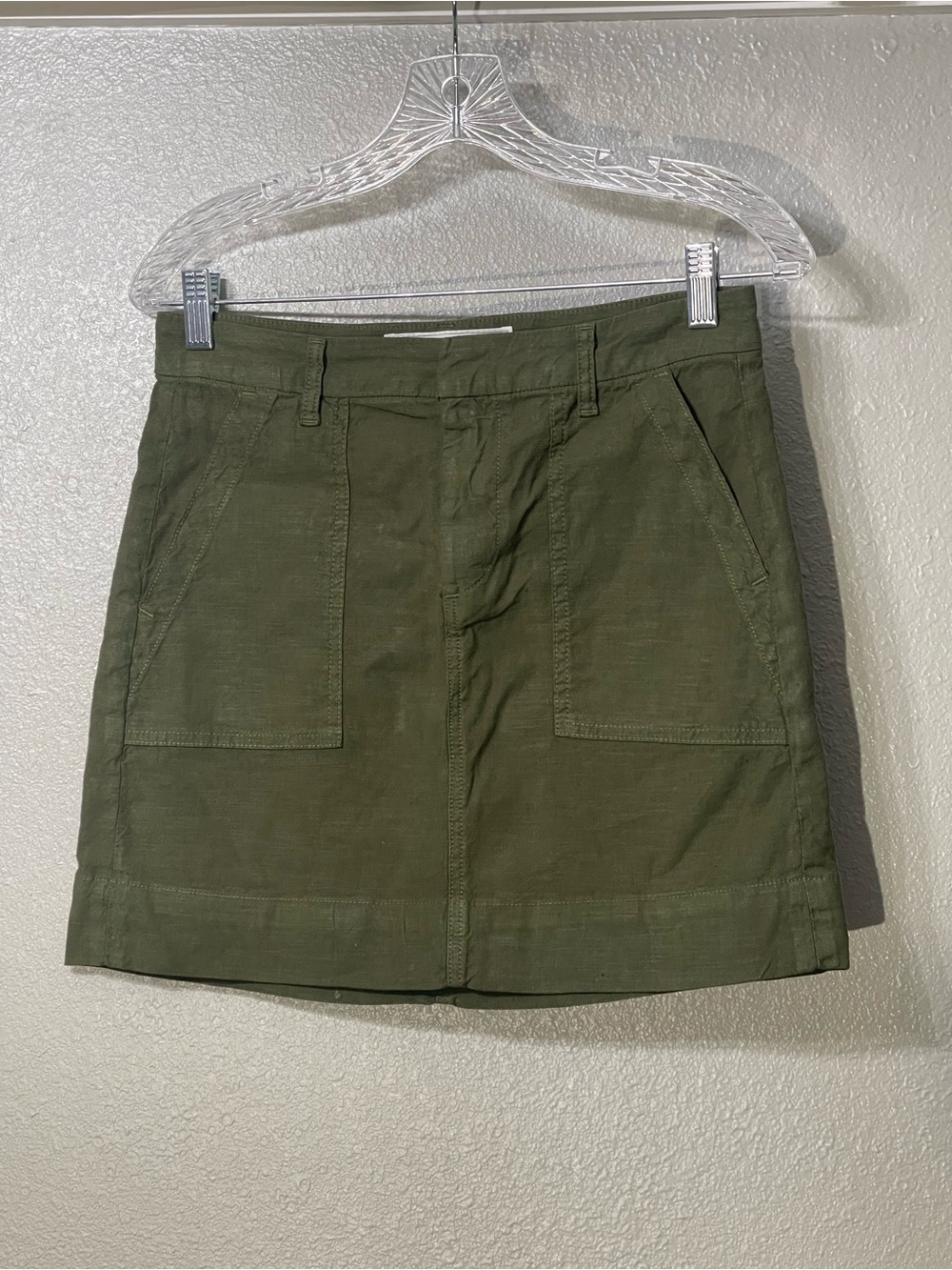 FRANK & EILEEN- JAMESON SKIRT Hunter Green, Italian Performance Linen - Size 2 - Picture 2 of 6